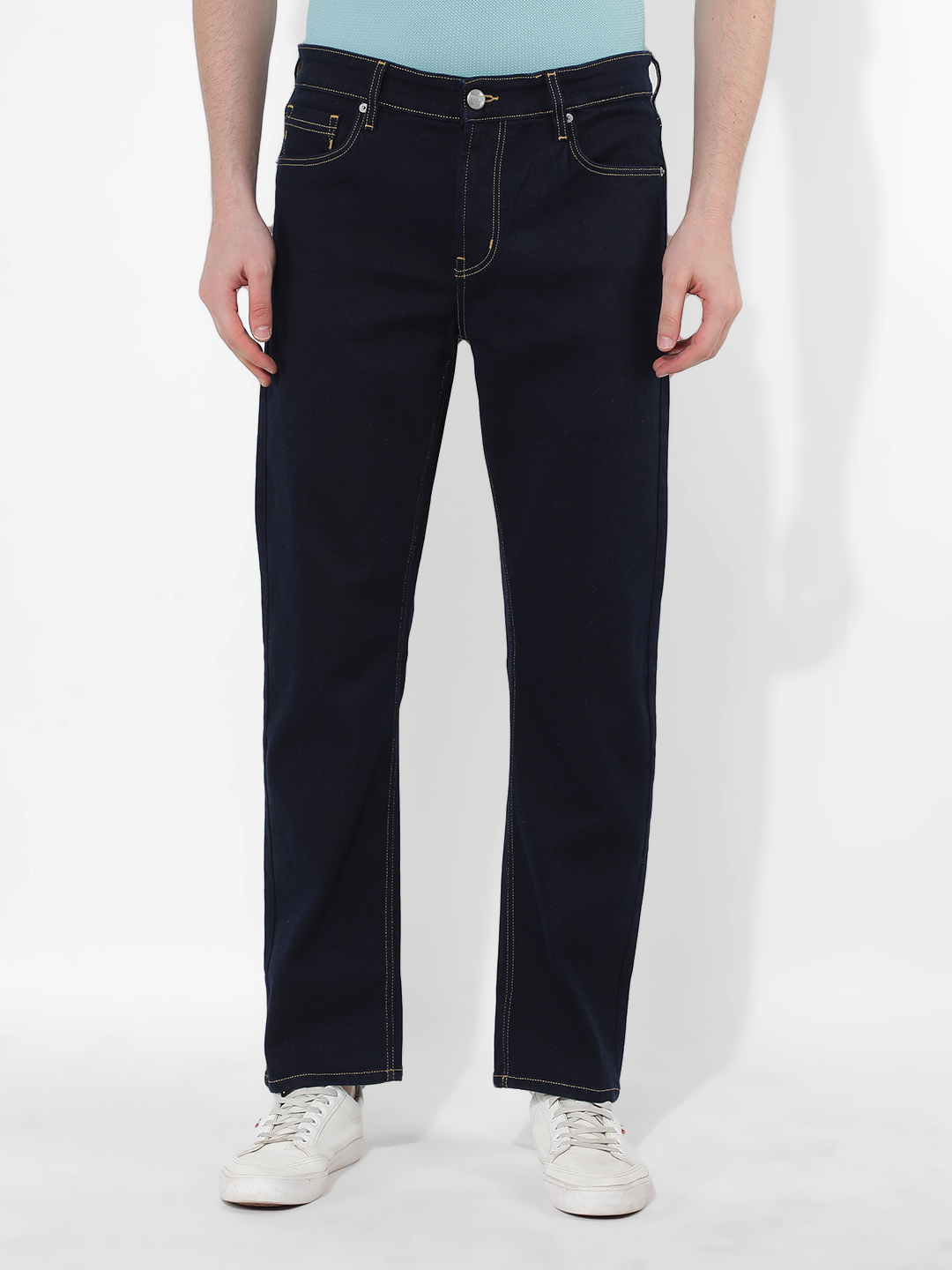 Numero Uno Men Solid Dark Blue Jeans